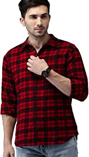 JAI Fanic Men's Cotton Checkered Casual Slim Fit Shirt